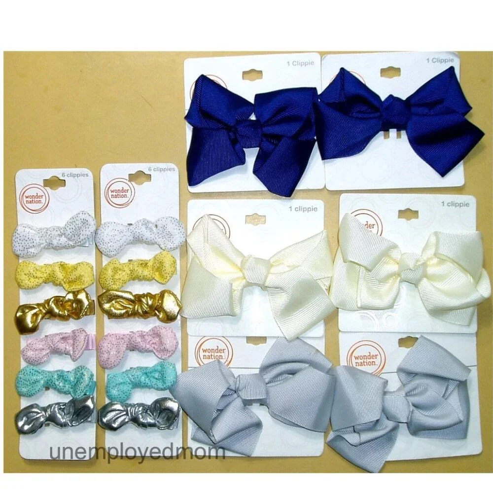 Girls Hair Clips Bow Knot Clippies Hairclip Age 3 up 18 pc Lot 5